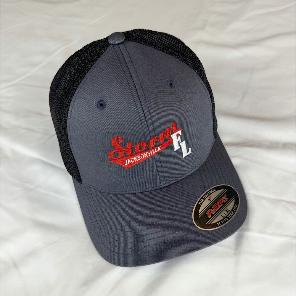 Jacksonville Storm Softball Flexfit Hat Mesh Back Stretch Fit Gray/Black L/XL